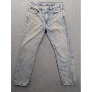 Levis 502 Jeans Mens 32x30 Light Wash Blue Taper Fit Stretch Denim Waterless